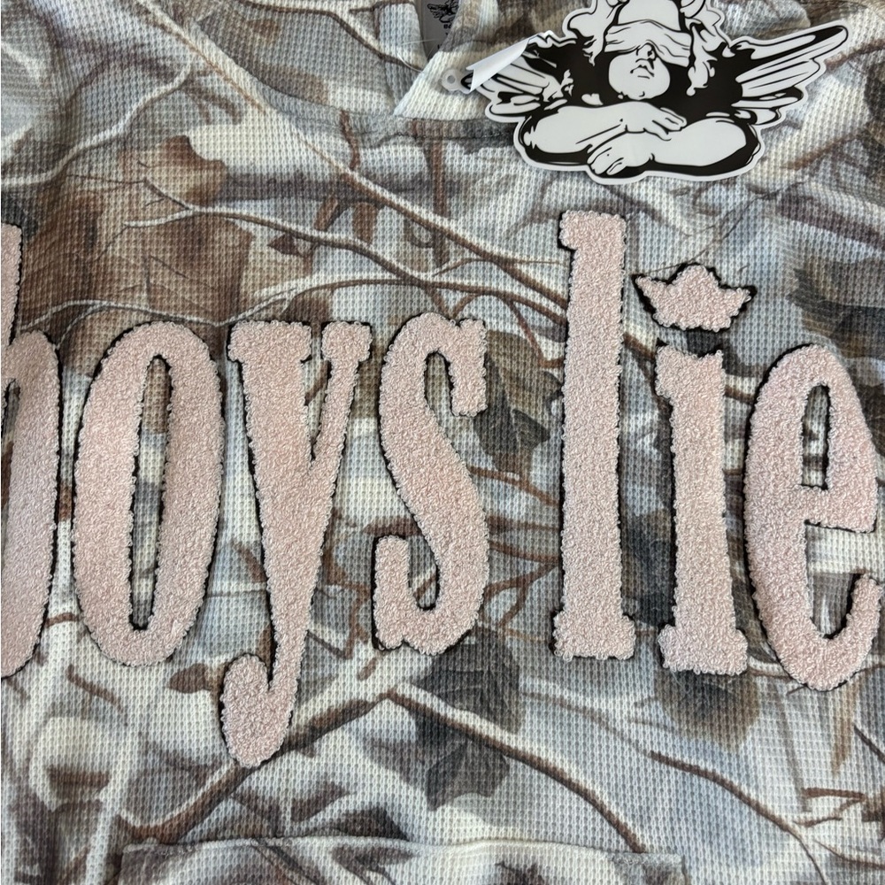 Boys Lie Neutral Camo Chenille Logo Hoodie